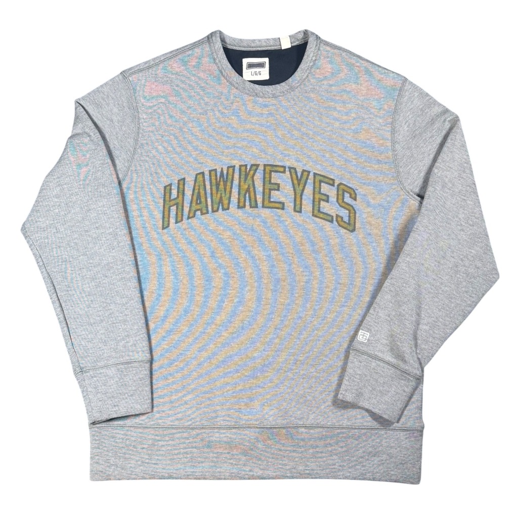 Iowa Hawkeyes Sweatshirt‎ performance Crewneck Vintage Inpired Pullover Gray L